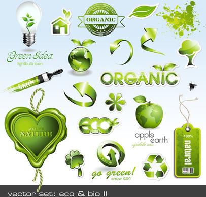 environmental protection and eco elements icons vector