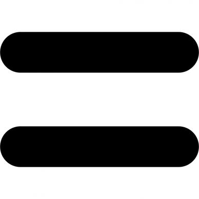 equals mark sign icon flat black white horizontal lines sketch