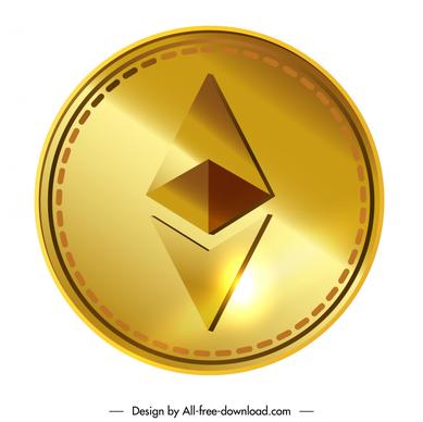 ethereum coin icon luxury golden design