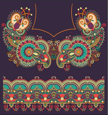 ethnic decorative pattern floral vector