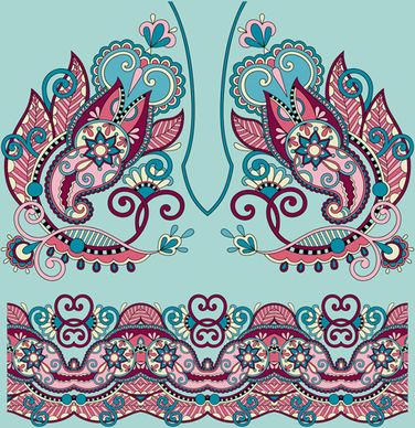 ethnic decorative pattern floral vector