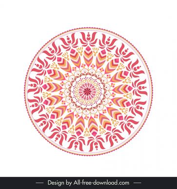 ethnic ornamental mandala sign icon symmetrical illusion circle shape