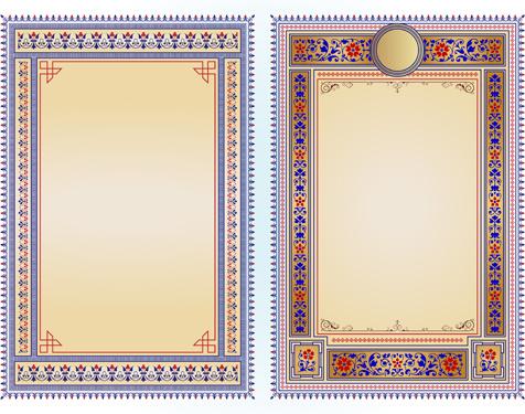 ethnic style frames vector