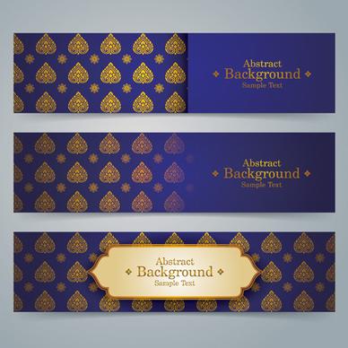 ethnic style pattern banners vector