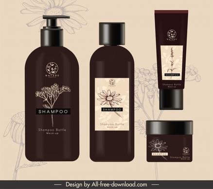 etiqueta para cosmeticos de pelo advertising template elegant dark handdrawn flora decor