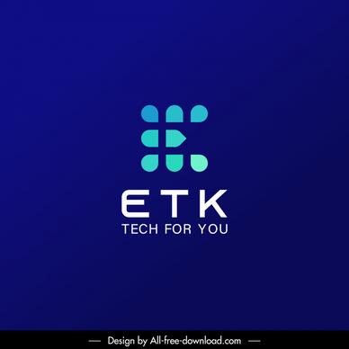 etk logotype elegant flat geometric stylized text sketch