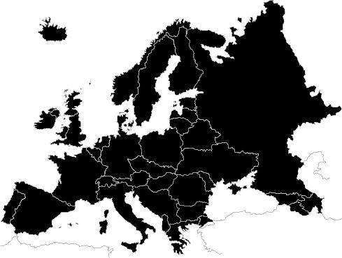 europe map silhouettes design vector