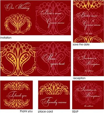 card templates classical elegant seamless symmetrical decor