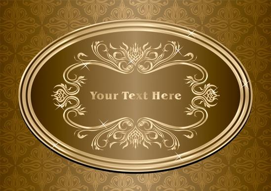 decorative background classical repeating pattern sparkling oval label