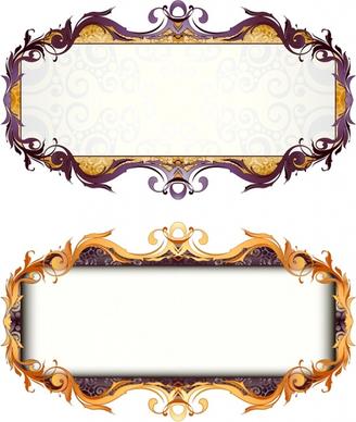 decorative frame templates colored elegant symmetric curves decor