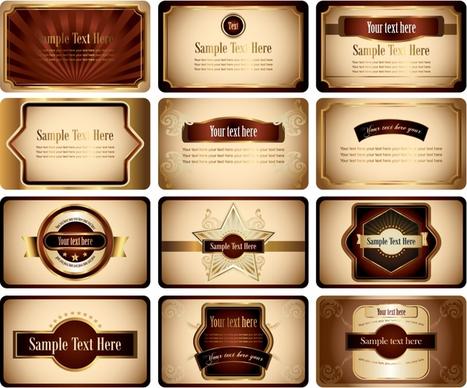card templates collection elegant luxury brown decor