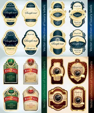 european classic bottle label stickers vector