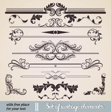 document decorative elements retro european elegant symmetric