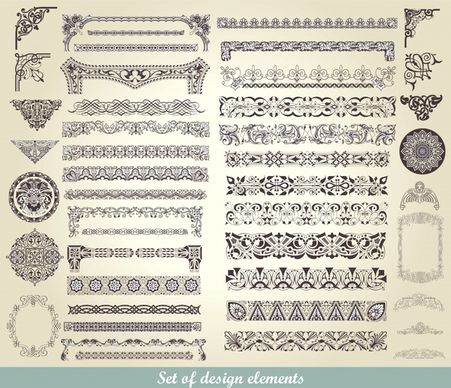 documents decorative elements collection classical european seamless symmetry