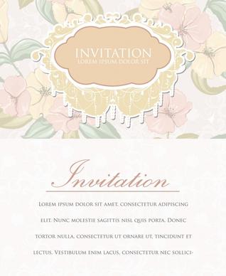 wedding invitation card classic elegant colorful blurred floral