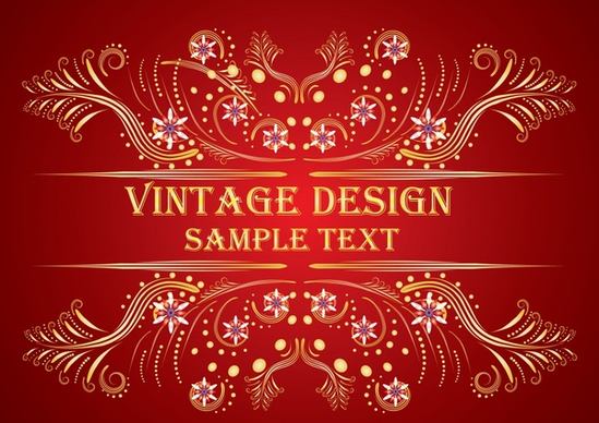 decorative background vintage symmetrical pattern red design