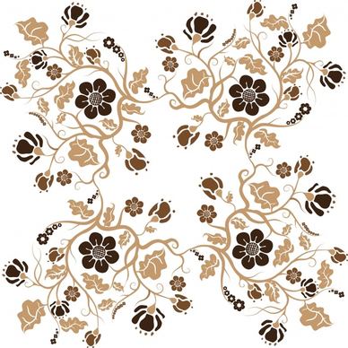 flowers pattern repeating seamless symmetrical decor