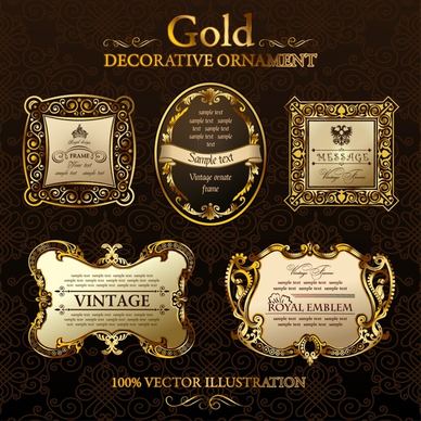 vintage label template elegant luxury european golden decor