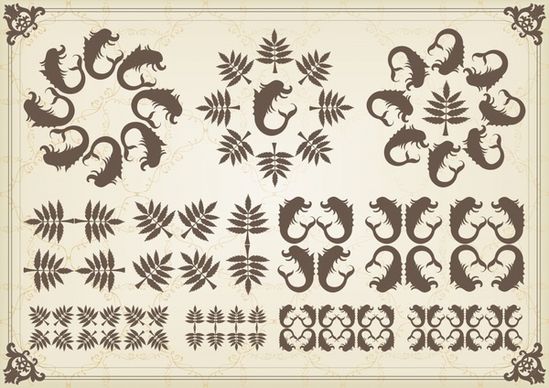 document decorative templates classic symmetric nature elements