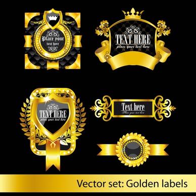 premium labels templates shiny european black golden decor