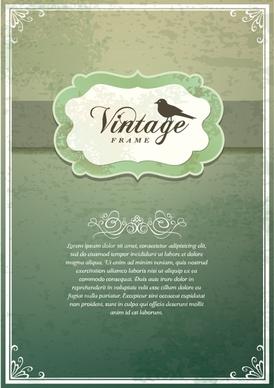 decorative cover template elegant vintage frame decor