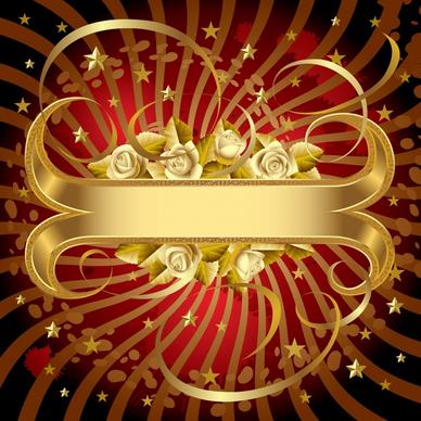 decorative background elegant luxury golden rose ribbon decor