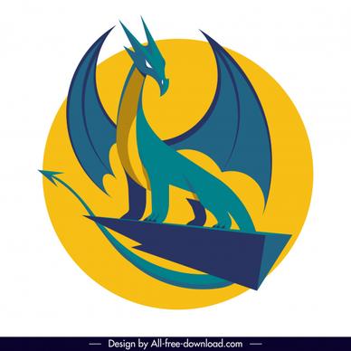 european dragon icon classical 3d sketch