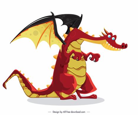 european dragon icon funny cartoon character sketch