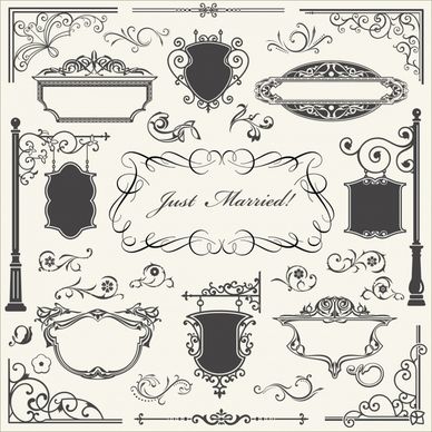 document decorative elements formal classical shapes