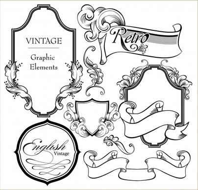 card decorative templates elegant european retro shapes