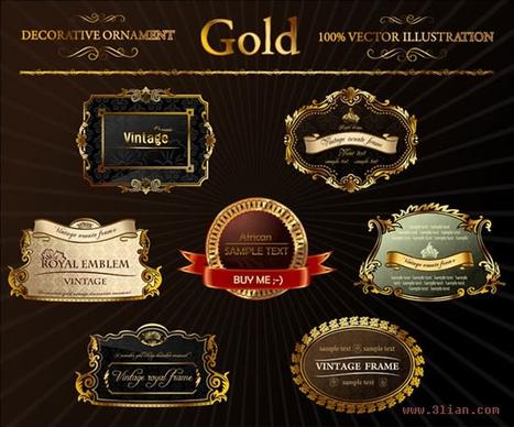 label templates elegant luxury golden decor