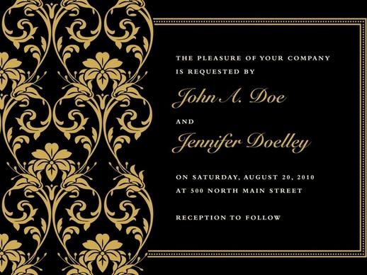 invitation card template elegant black golden decor