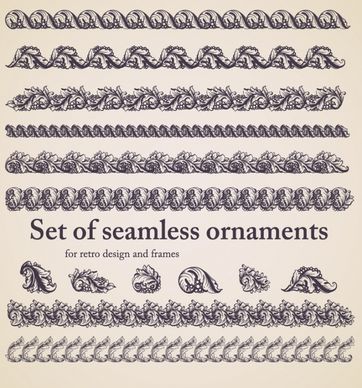 border elements templates elegant classical european seamless shapes