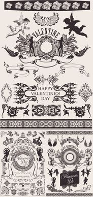 european gorgeous valentine day theme classic lace pattern vector