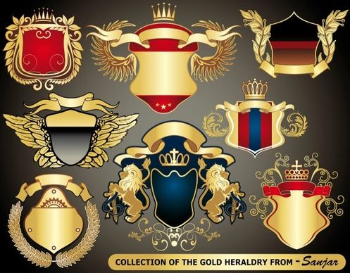 european heraldry collection vector