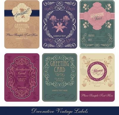 card cover templates elegant retro decor