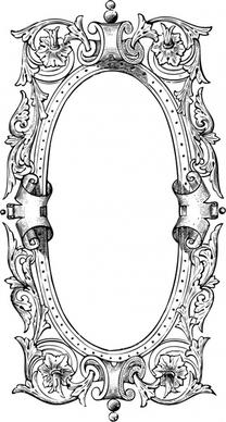 decorative frame template elegant retro european symmetry 3d