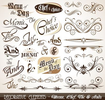 card decorative elements classical elegant symmetry calligraphic shapes