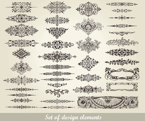 document decor elements templates elegant classic symmetric shapes