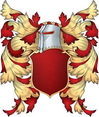 european heraldic template elegant golden red shield armor