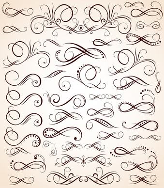 pattern design elements classical flat seamless curves sketch