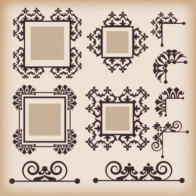 frame decorative templates elegant european retro symmetric design