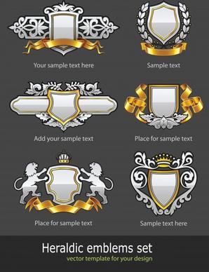 heraldic decor elements templates luxury elegant retro shapes