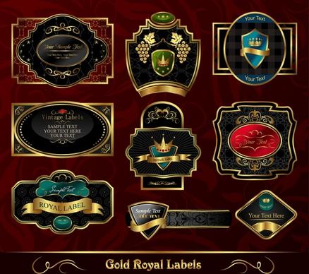 royal labels templates luxury elegant dark decor