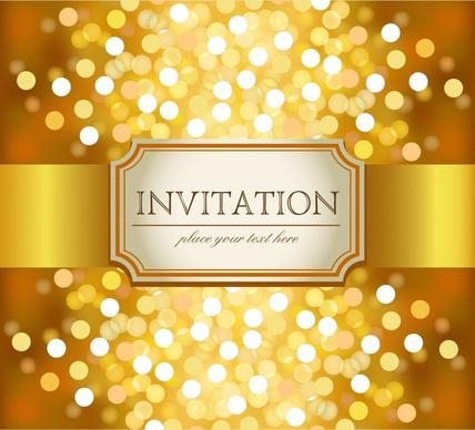 invitation card background shiny luxury golden bokeh light effect