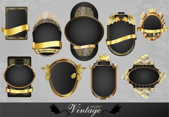 label templates elegant luxury black golden decor