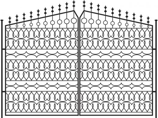 iron gate template classical elegant symmetric repeating shapes