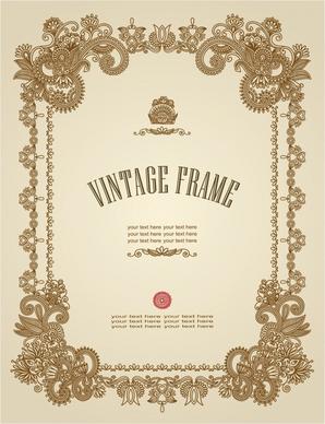 document frame template luxury retro symmetric european decor