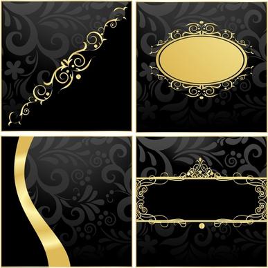 decorative background templates elegant european decor dark golden