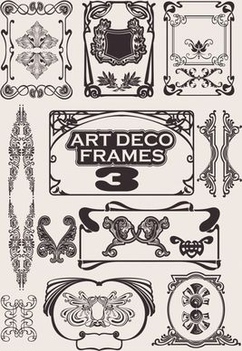 decorative frames elements elegant retro european symmetric shapes